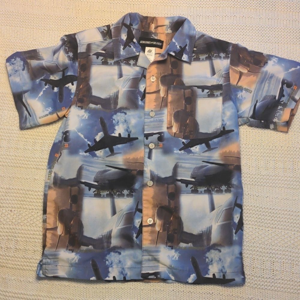Genuine‎ Blues Jet Airplane shirt size 8
